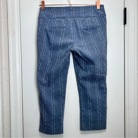 Alfani Petite Blue Pinstripe Pull-On Slim Cropped Dress Pants Size 4P - Picture 6 of 8